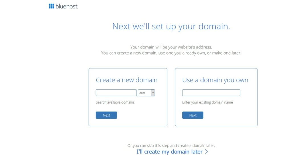 Bluehost set up your domain.png Bluehost The Best Web Hosting