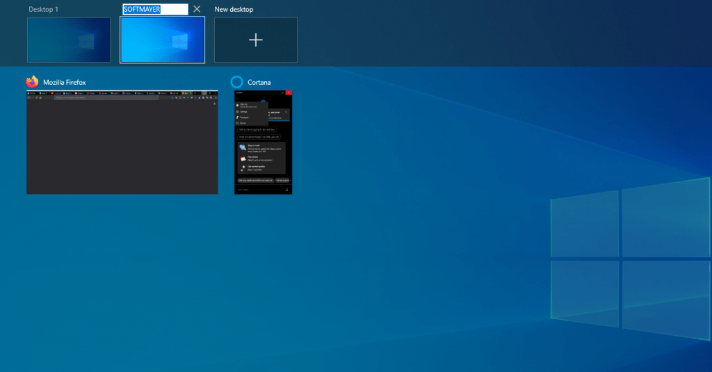 Name virtual desktops Windows 10: new features updated May 2020