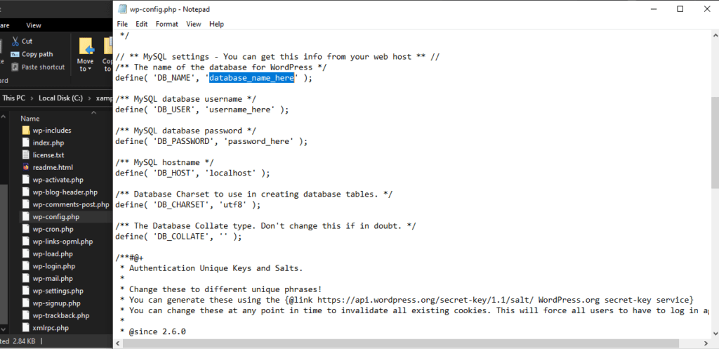 Rename database How to Install Wordpress on localhost with XAMPP
