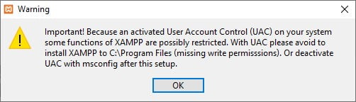 Turn off UAC XAMPP tutorial: Installation and first steps