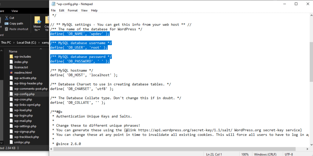 after rename How to Install Wordpress on localhost with XAMPP