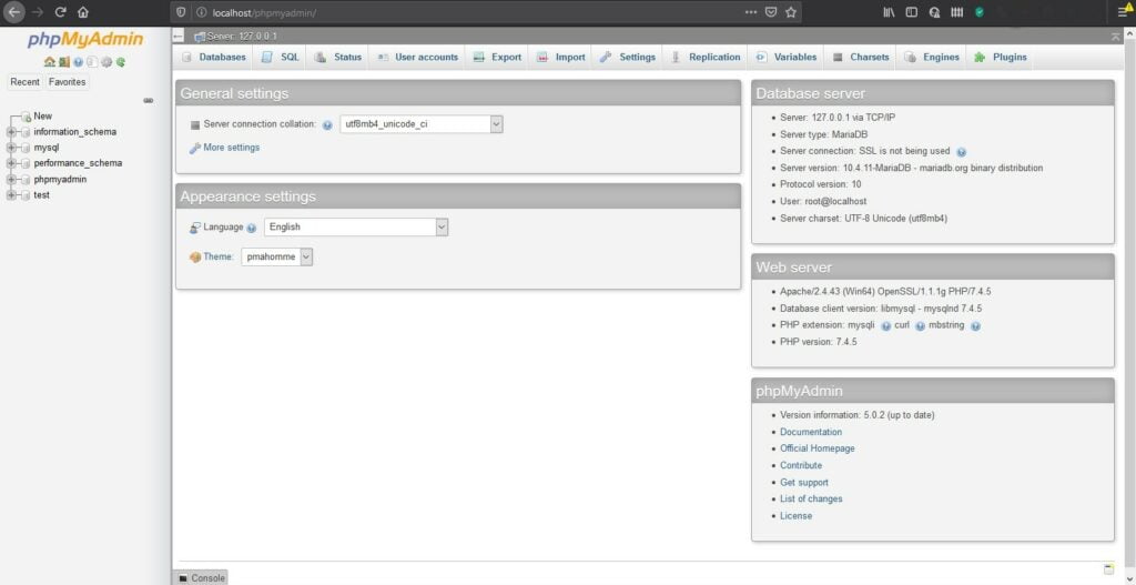 phpmyadmin XAMPP tutorial: Installation and first steps