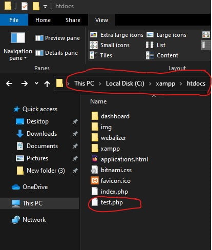 test folder XAMPP tutorial: Installation and first steps