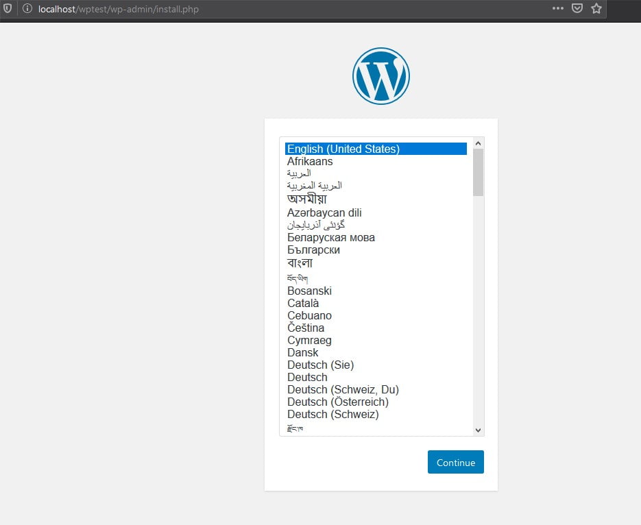 wordpress choose a language How to Install Wordpress on localhost with XAMPP